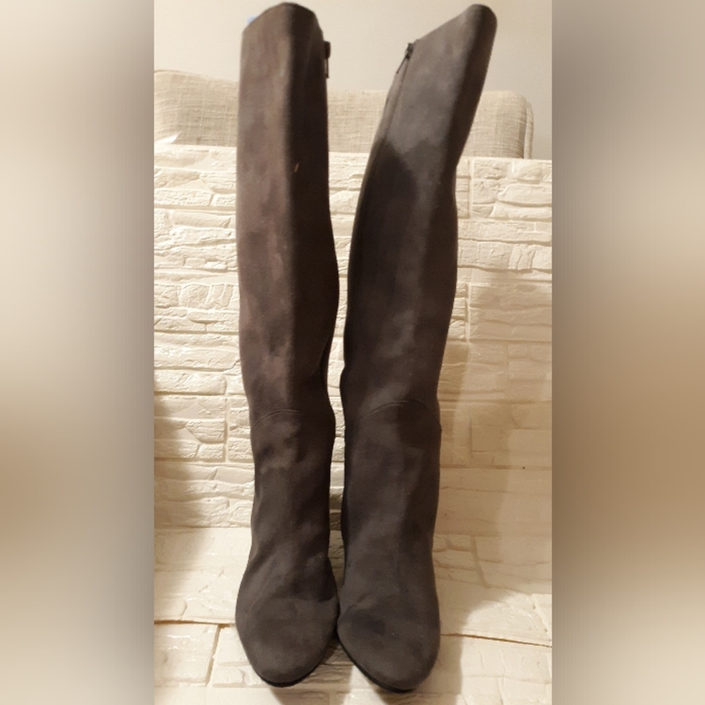 Gray suede boots